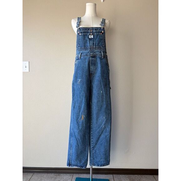 vintage Calvin Klein bib denim overalls - Picture 2 of 8